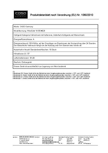 CASO WineSafe 18 EB Einbau-Weinkühlschrank - 3